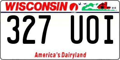 WI license plate 327UOI
