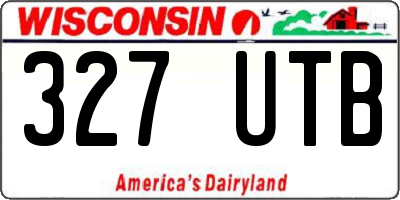 WI license plate 327UTB