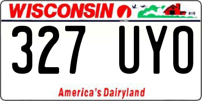 WI license plate 327UYO