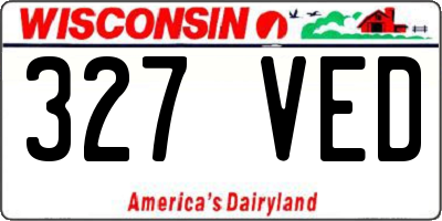 WI license plate 327VED