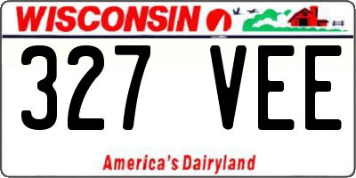 WI license plate 327VEE