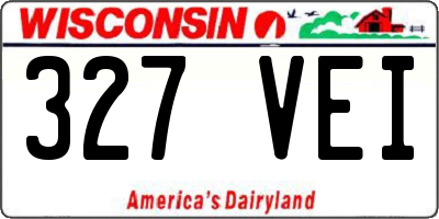 WI license plate 327VEI