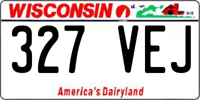 WI license plate 327VEJ