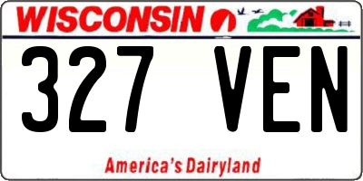 WI license plate 327VEN
