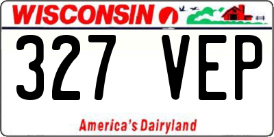 WI license plate 327VEP