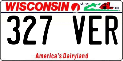 WI license plate 327VER