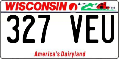 WI license plate 327VEU