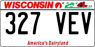 WI license plate 327VEV