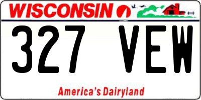 WI license plate 327VEW