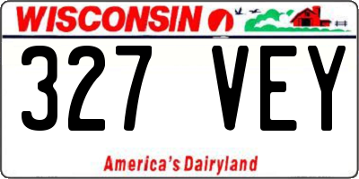 WI license plate 327VEY