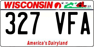 WI license plate 327VFA