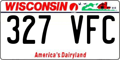 WI license plate 327VFC