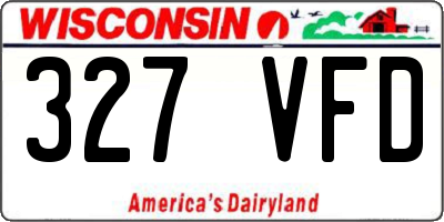 WI license plate 327VFD