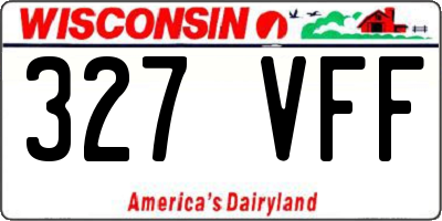WI license plate 327VFF