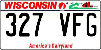 WI license plate 327VFG
