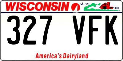 WI license plate 327VFK