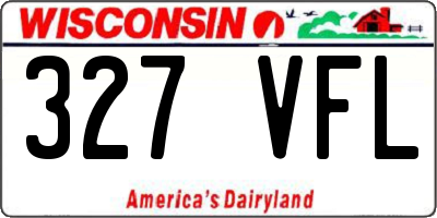 WI license plate 327VFL