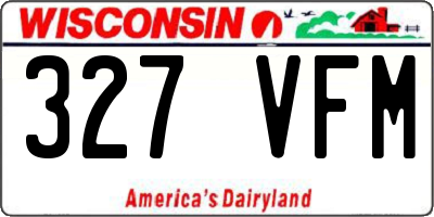WI license plate 327VFM