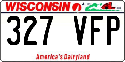 WI license plate 327VFP