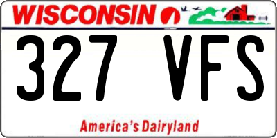 WI license plate 327VFS