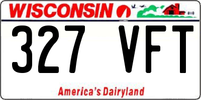 WI license plate 327VFT
