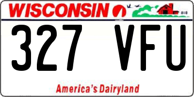 WI license plate 327VFU