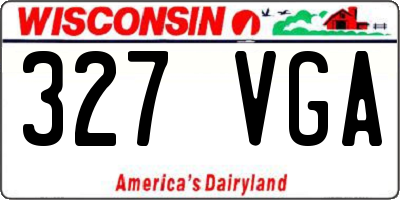 WI license plate 327VGA