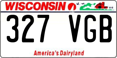 WI license plate 327VGB
