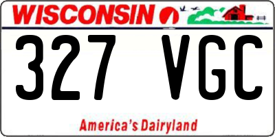 WI license plate 327VGC