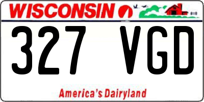 WI license plate 327VGD