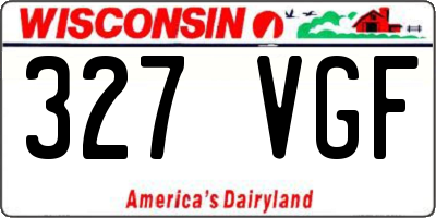 WI license plate 327VGF
