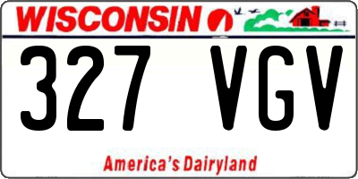 WI license plate 327VGV