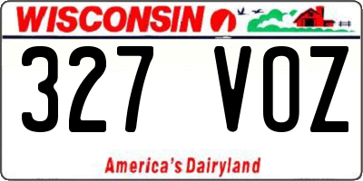 WI license plate 327VOZ