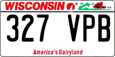 WI license plate 327VPB