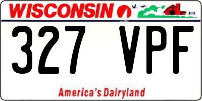 WI license plate 327VPF