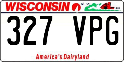 WI license plate 327VPG