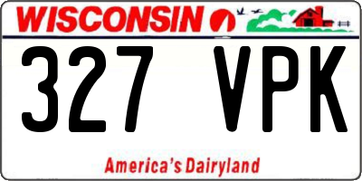 WI license plate 327VPK