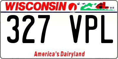 WI license plate 327VPL