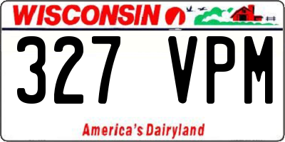 WI license plate 327VPM