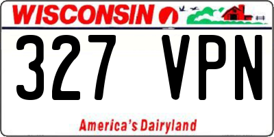 WI license plate 327VPN