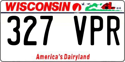 WI license plate 327VPR