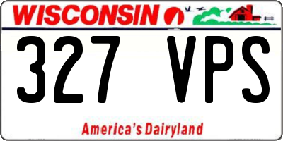 WI license plate 327VPS