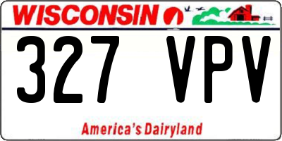WI license plate 327VPV