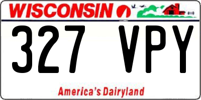 WI license plate 327VPY