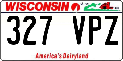 WI license plate 327VPZ
