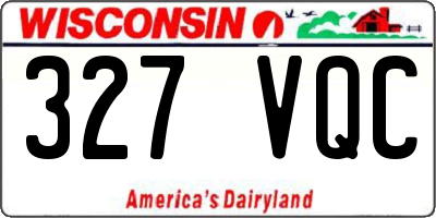 WI license plate 327VQC