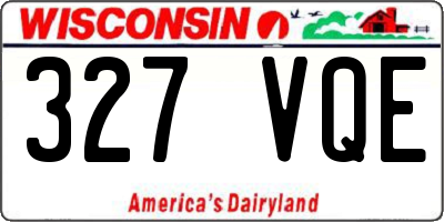 WI license plate 327VQE