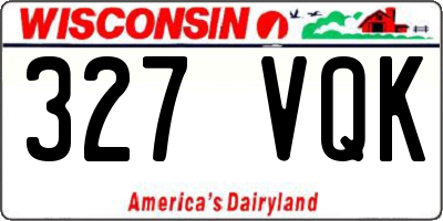 WI license plate 327VQK