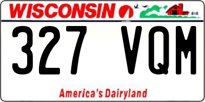 WI license plate 327VQM