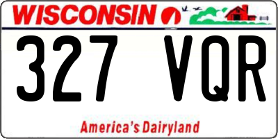 WI license plate 327VQR